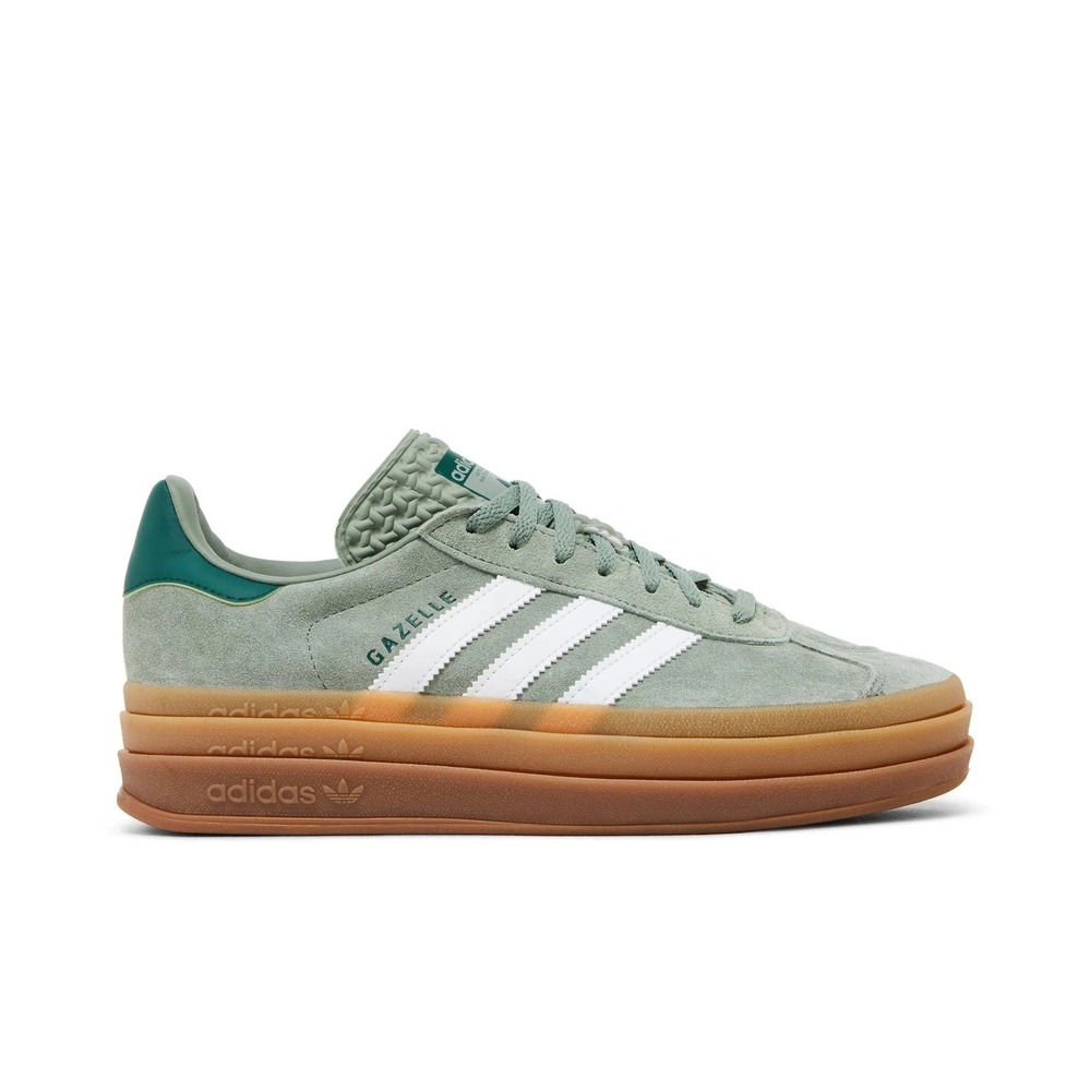 adidas Gazelle Bold Womens Size 9.5 Silver Green Gum Shoes ID6998 NEW